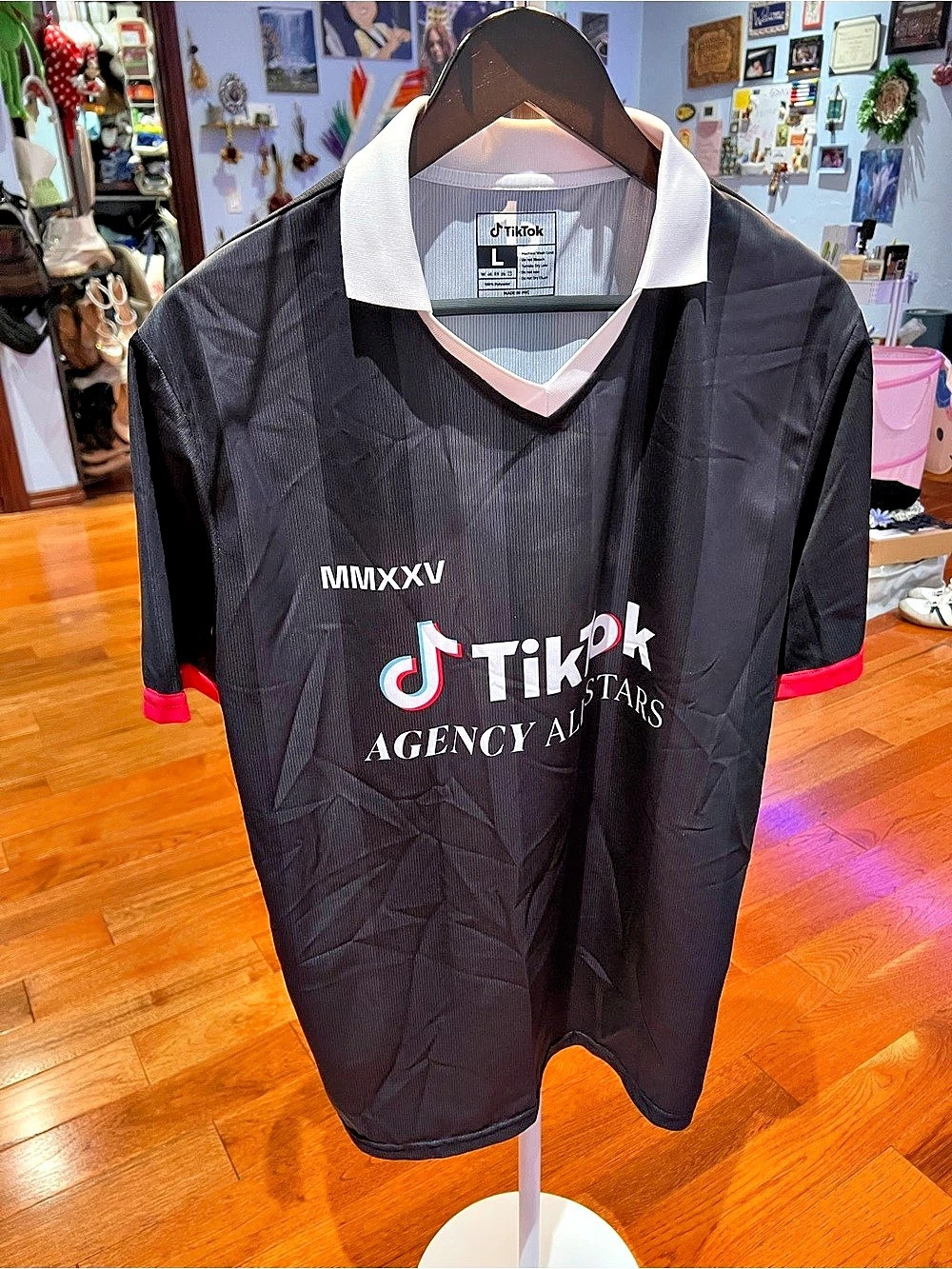 TikTok All-Stars Adlete 25 Jersey Black White Large Like New